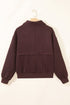 Velvet Zip Up Metal Placket Collar Long Sleeve Jacket
