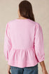 Vertical Stripe Bow Front Puff Sleeve Woven Blouse