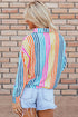 Vertical Stripe Print Relaxed Fit Button Down Shirt