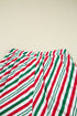 Vertical Stripe Velvet Ribbon Accent Viscose Pajama Set