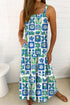 Vibrant Floral Print Ricrac Trim Detail Sleeveless Maxi Sundress
