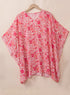 Vibrant Floral Print V Neck Kimono Blouse