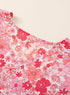 Vibrant Floral Print V Neck Kimono Blouse