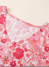 Vibrant Floral Print V Neck Kimono Blouse