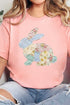 Vibrant Patchwork Bunny Motif Printed Graphic Tee
