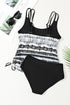 Vibrant Print Double Strap Tankini Top With Matching Swim Shorts Set