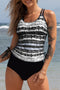 Vibrant Print Double Strap Tankini Top With Matching Swim Shorts Set