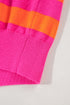 Vibrant Wide Stripe Structured Shoulder Knit Sweater