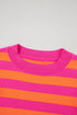 Vibrant Wide Stripe Structured Shoulder Knit Sweater