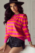 Vibrant Wide Stripe Structured Shoulder Knit Sweater