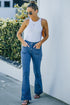 Vintage Casual Pocket Flared Jeans