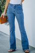 Vintage Casual Pocket Flared Jeans