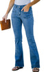 Vintage Casual Pocket Flared Jeans