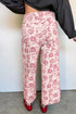 Vintage Floral All Over Print Wide Leg Denim Jeans