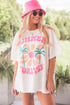 Vintage Floral Letter Print Cotton Blend Graphic Tee