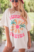 Vintage Floral Letter Print Cotton Blend Graphic Tee