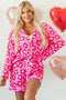 Vintage Floral Long Sleeve Collared Button Down Pajama Set