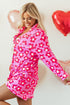 Vintage Floral Long Sleeve Collared Button Down Pajama Set