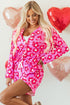 Vintage Floral Long Sleeve Collared Button Down Pajama Set