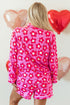 Vintage Floral Long Sleeve Collared Button Down Pajama Set