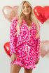 Vintage Floral Long Sleeve Collared Button Down Pajama Set