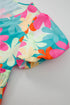 Vintage Floral Print Bubble Sleeve Peplum Blouse