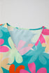 Vintage Floral Print Bubble Sleeve Peplum Blouse