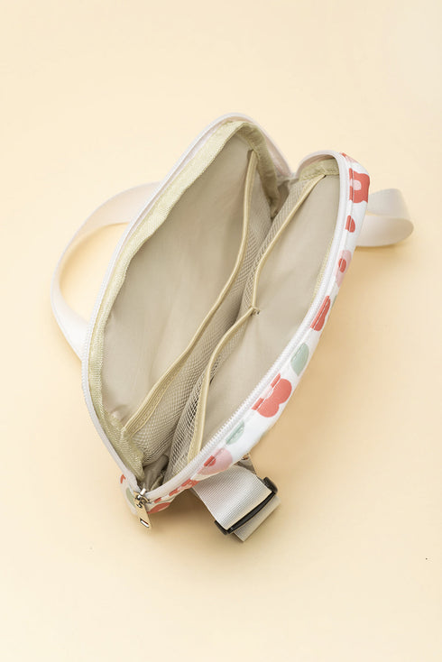 Vintage Floral Print Canvas Wide Strap Camera Crossbody Bag