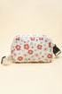 Vintage Floral Print Canvas Wide Strap Camera Crossbody Bag