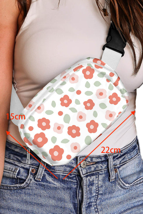 Vintage Floral Print Canvas Wide Strap Camera Crossbody Bag