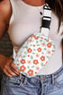 Vintage Floral Print Canvas Wide Strap Camera Crossbody Bag