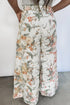 Vintage Floral Print High Waist Wide Leg Jeans