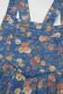 Vintage Floral Print Pleated Loose Denim Overall Jumpsuit