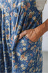 Vintage Floral Print Pleated Loose Denim Overall Jumpsuit