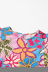 Vintage Floral Print Ruffle Sleeve V Neck Blouse