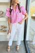 Vintage Floral Print Ruffled Split Neck Woven Blouse