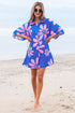 Vintage Floral Print Shirt Collar Button Front Loose Romper