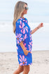 Vintage Floral Print Shirt Collar Button Front Loose Romper
