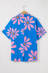 Vintage Floral Print Shirt Collar Button Front Loose Romper