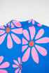 Vintage Floral Print Shirt Collar Button Front Loose Romper