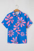 Vintage Floral Print Shirt Collar Button Front Loose Romper