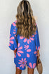 Vintage Floral Print Shirt Collar Button Front Loose Romper