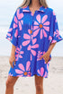 Vintage Floral Print Shirt Collar Button Front Loose Romper