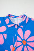 Vintage Floral Print Shirt Collar Button Front Loose Romper