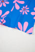 Vintage Floral Print Shirt Collar Button Front Loose Romper
