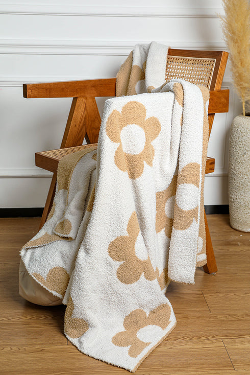 Vintage Floral Print Soft Plush Throw Blanket