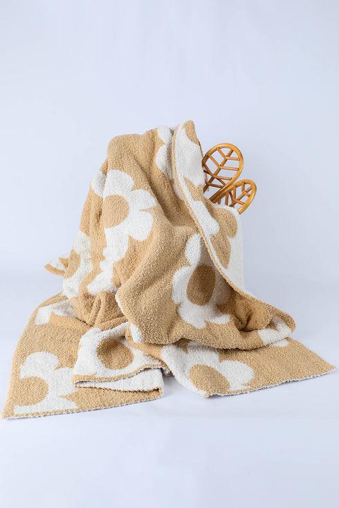 Vintage Floral Print Soft Plush Throw Blanket
