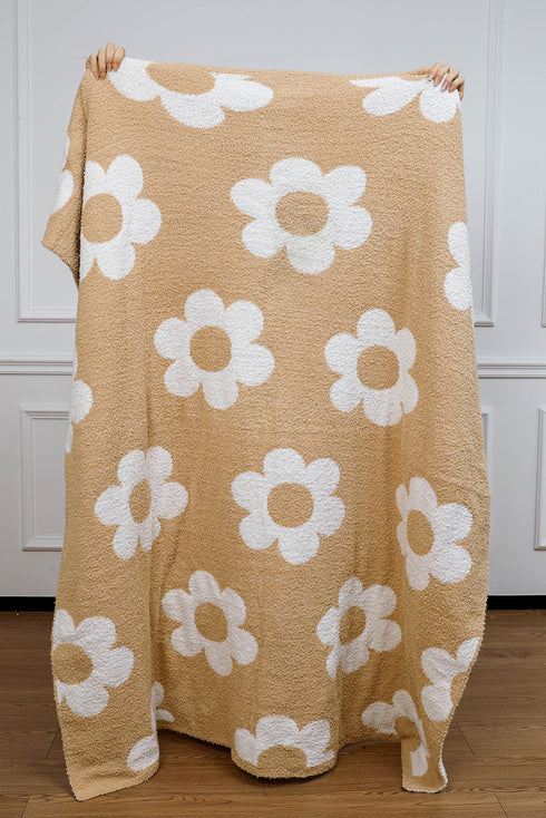 Vintage Floral Print Soft Plush Throw Blanket