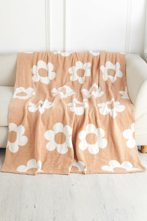 Vintage Floral Print Soft Plush Throw Blanket