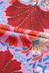Vintage Floral Print Tie Front High Waist Maxi Dress